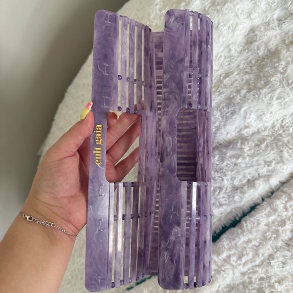 Cult Gaia Acrylic Ark Clutch Bag Purse Lavender HTF Excellent condition - Picture 6 of 6